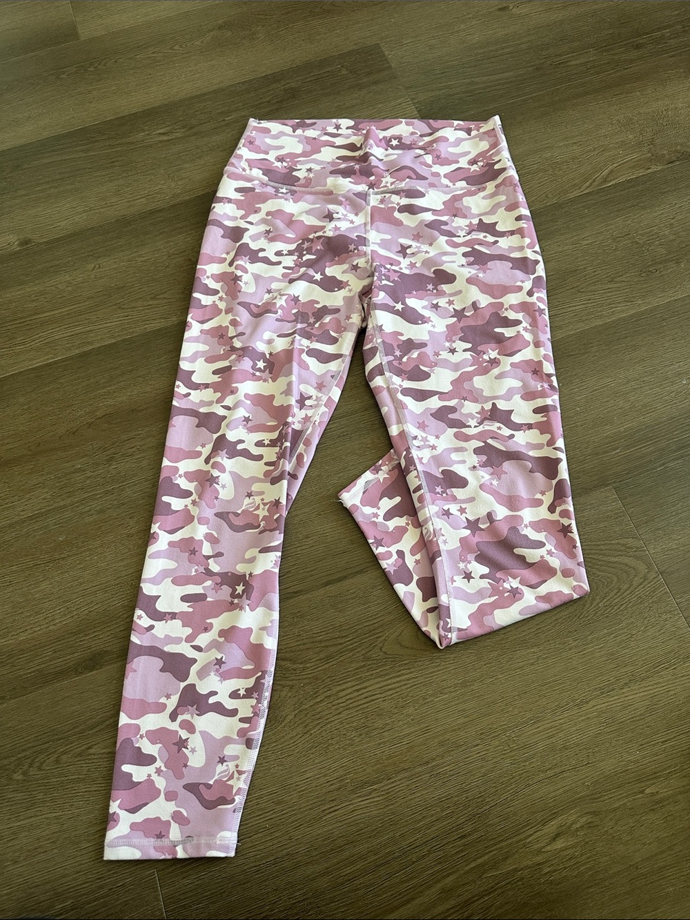 Fabletics Pink & White Camo Leggings
